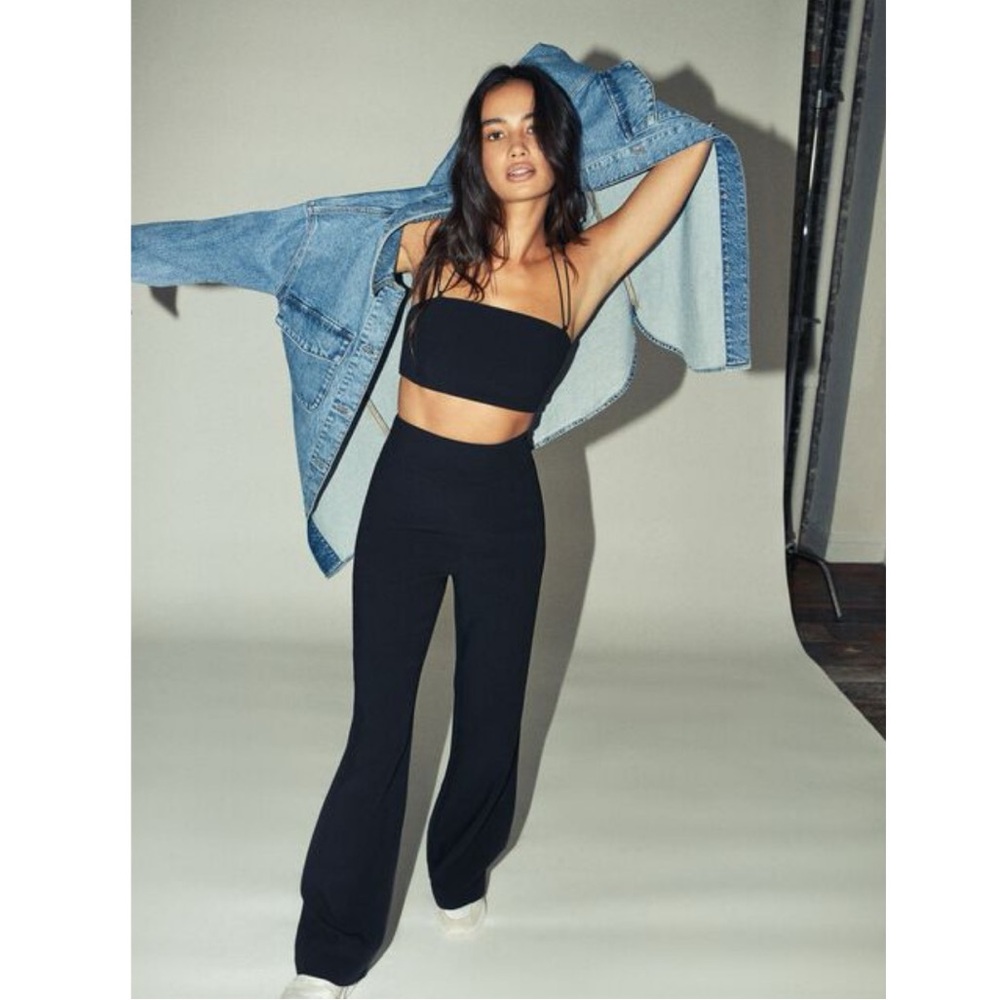 NWT Dynamite Bandeau Woven Tube Top Strappy in Black Size Medium